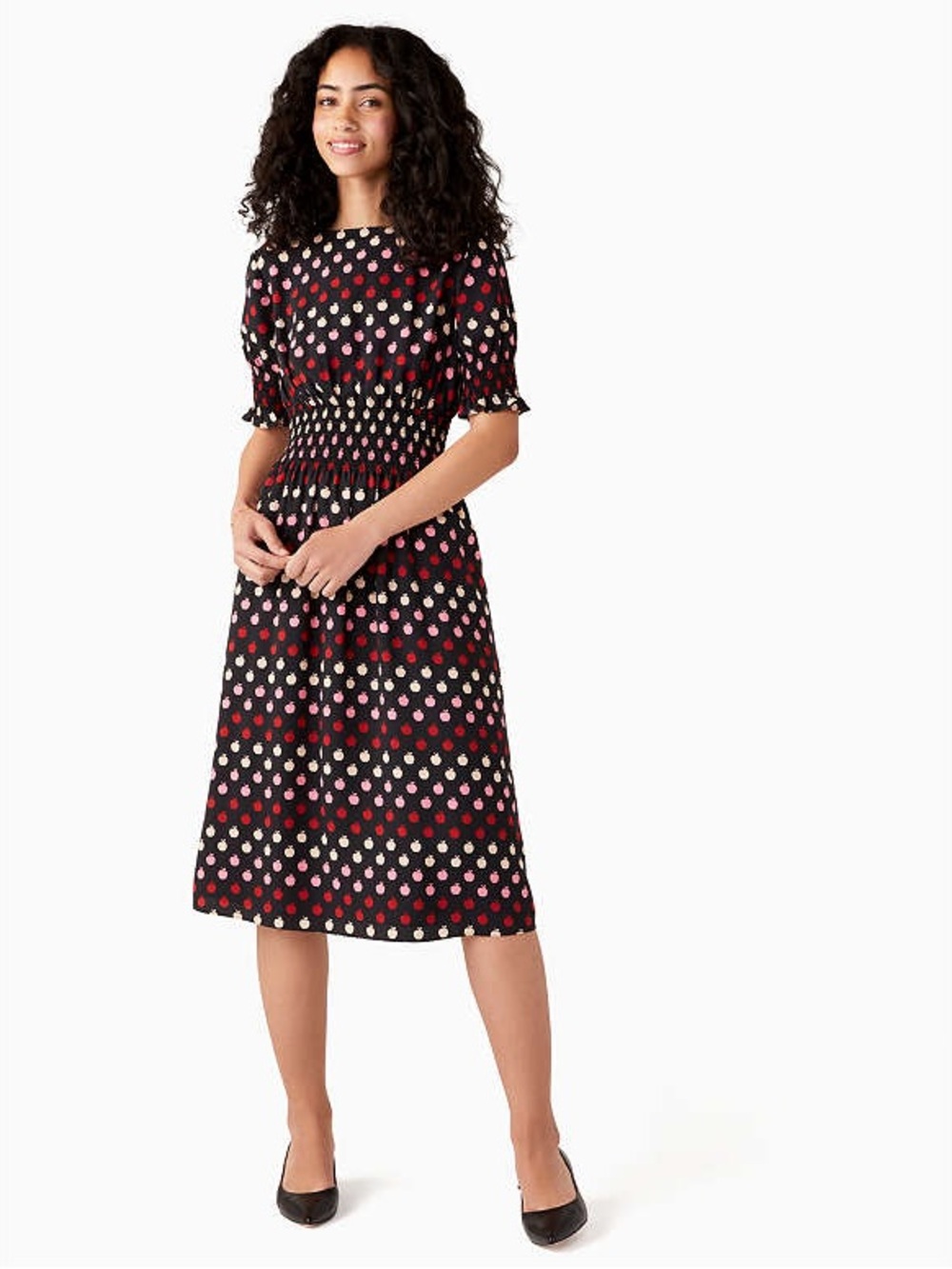 kate spade Orchard Puff Sleeve Blair Midi Dress